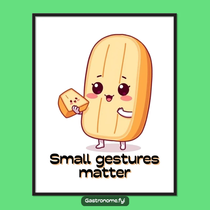 Funny Baguette Slice Poster: Proud Character's Generosity - Perfect Funny Gift