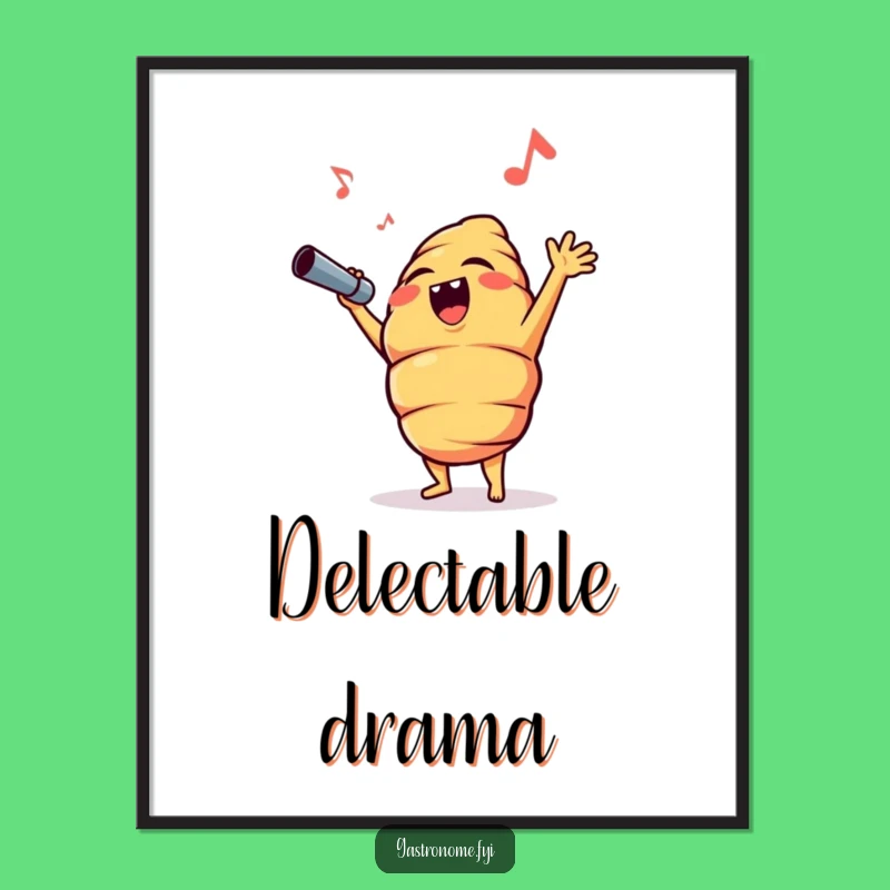 Funny Croissant Opera Performance Poster - Hilarious Wall Art for Music & Food Lovers