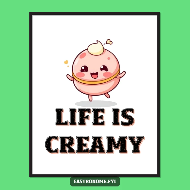Funny Giggling Macaroon Poster - Add Playful Dessert Art to Your Walls - Funny Gift