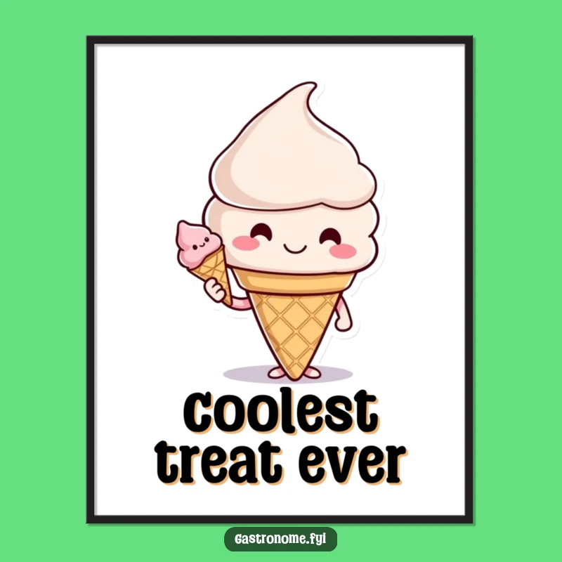 Funny Ice Cream Cone Poster: Sweet Art, Perfect Funny Gift for Walls