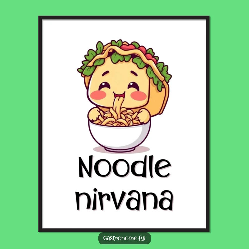 Funny Taco Pasta Poster - Quirky Wall Art for Food Lovers