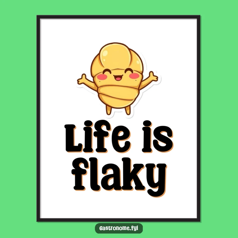 Funny Croissant Hug Poster: Delicious Art for Kitchen and Dining