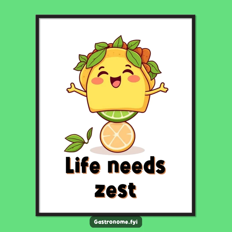 Funny Taco Lime Poster: Vibrant Art for a Foodie Fiesta