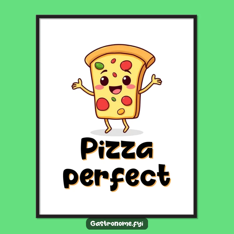 Funny Pizza Jigging Poster - Cheesy Wall Art Gift