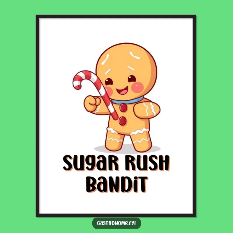 Funny Gingerbread Man Poster: Holiday Mischief Art, Ideal Funny Gift