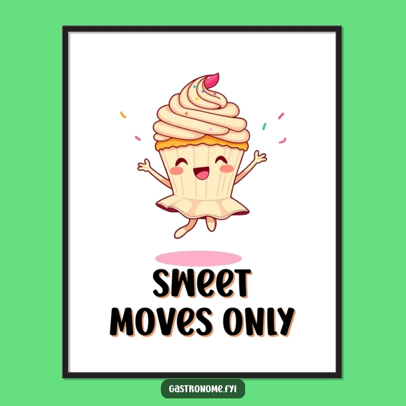 Funny Sprinkle Pirouette Poster - Whimsical Dessert Art Print