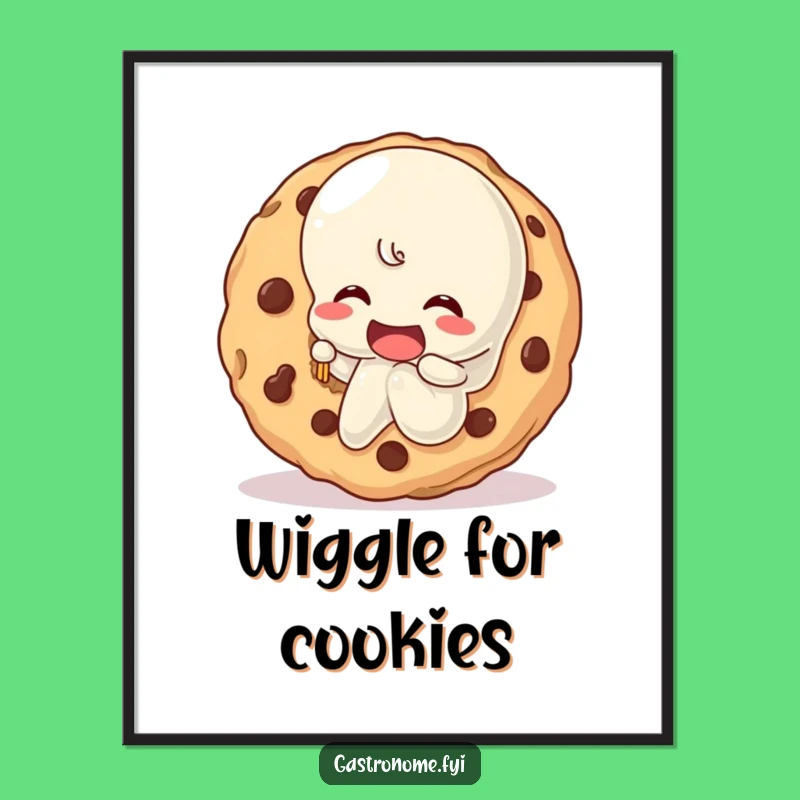 Funny Jelly Character Cookie Bite Poster - Whimsical Wall Art for Sweet Spaces