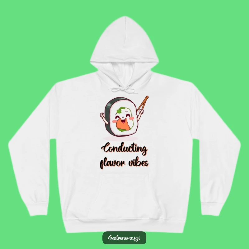 Funny Sushi Roll Hoodie: Cozy Comfort with Enthusiastic Chopstick Waving, Great Funny Gift
