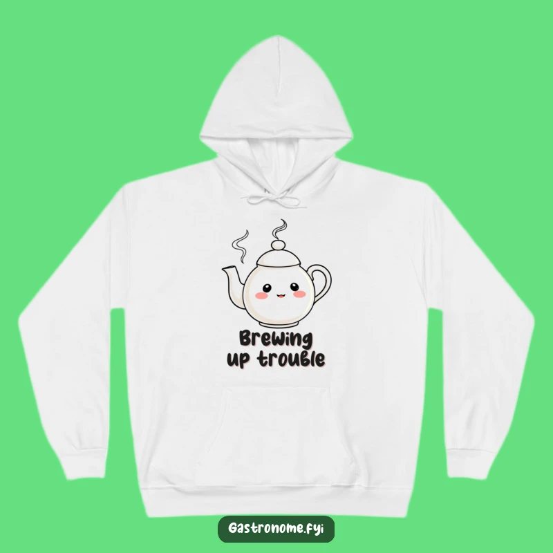 Cozy Funny Teapot Character Hoodie: Stay Warm with Whimsical Steam and Humor