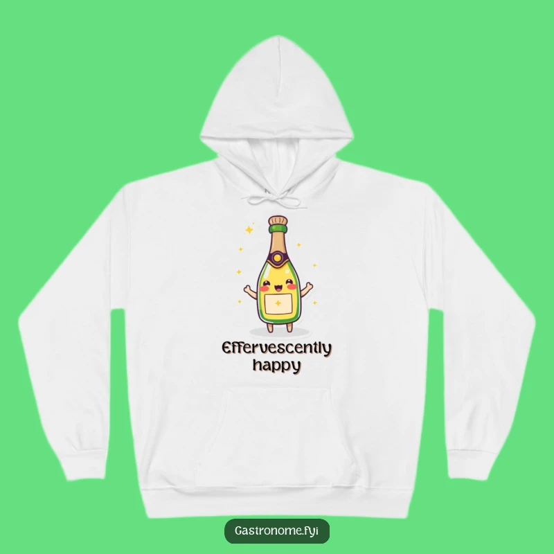 Cozy Funny Beaming Champagne Bottle Hoodie - Warmth & Merriment
