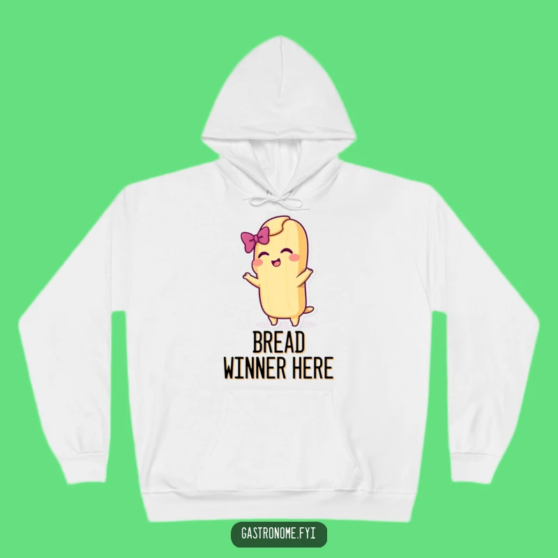 Funny Baguette Bow Hoodie - Cozy & Theatrical Comfort Wear