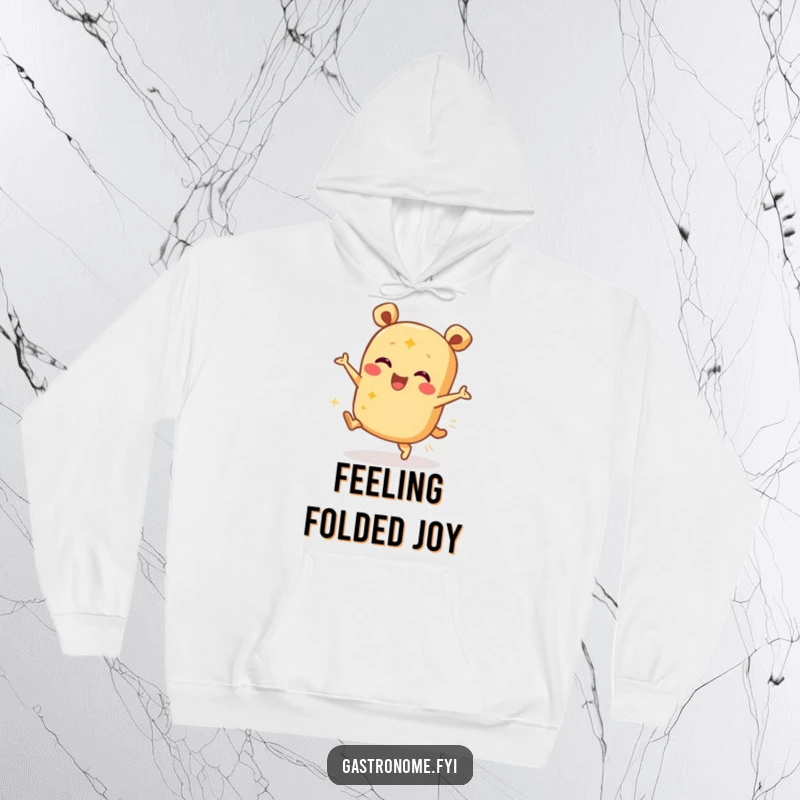 Funny hoodie with a joyful burrito character captured mid-dance, radiating warmth and festive energy.