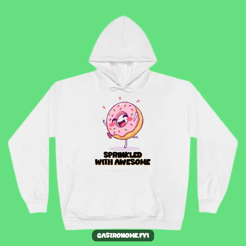 Funny Donut Cartwheel Hoodie - Cozy & Comical Sprinkle Wear