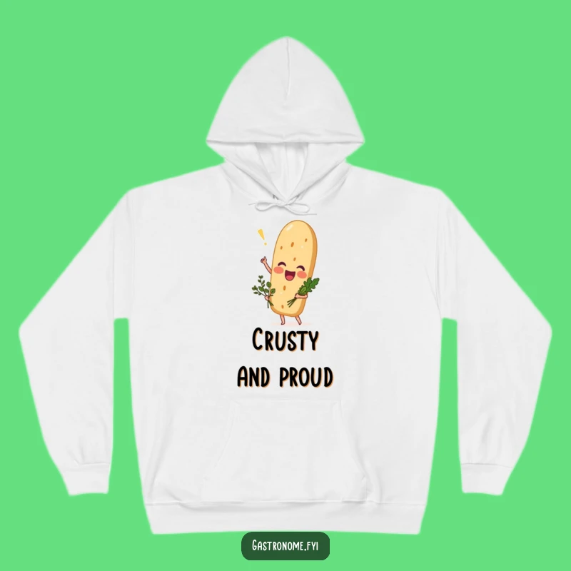 Funny Excited Baguette Hoodie, Cozy Herb Lover Bread Gift Apparel