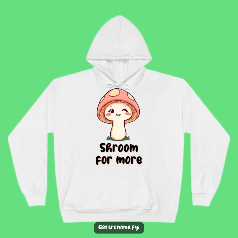 Funny Cheeky Mushroom Hoodie, Cozy Winking Fungi Gift Apparel