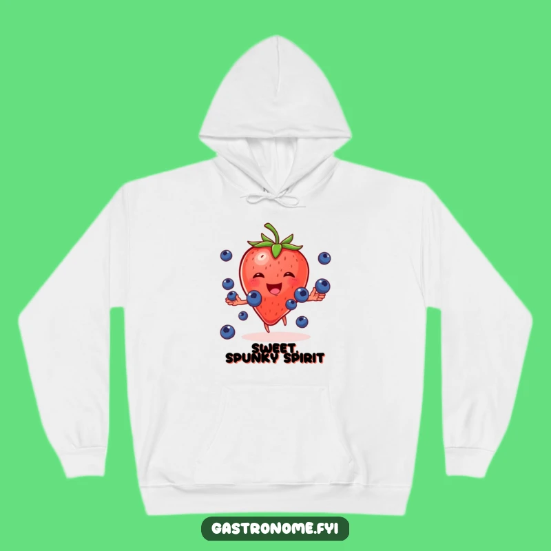 Funny Strawberry Juggling Blueberries Hoodie: Cozy Gift for Fruit Fans