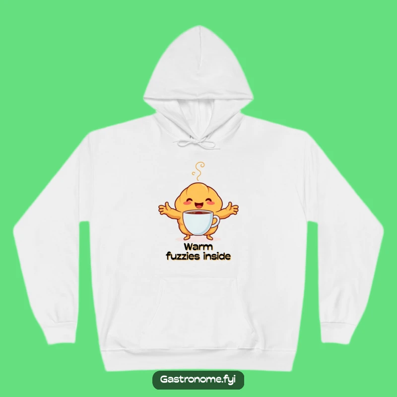 Funny Croissant Coffee Hoodie: Cozy Happy Embrace, Perfect Humorous Comfort