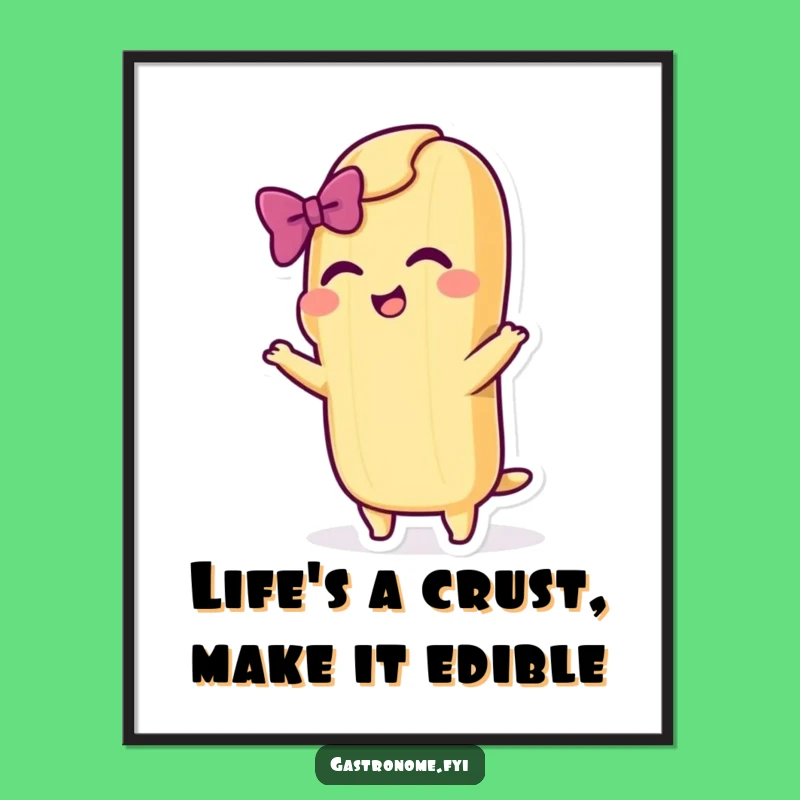 Free Printable Wall Art: Funny Baguette Bow Downloadable Decor, Dramatic Flair!