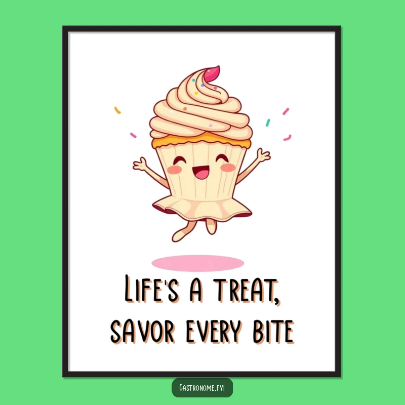 Free Printable Wall Art: Funny Cupcake Pirouette Downloadable Decor, Sweeten Your Walls!