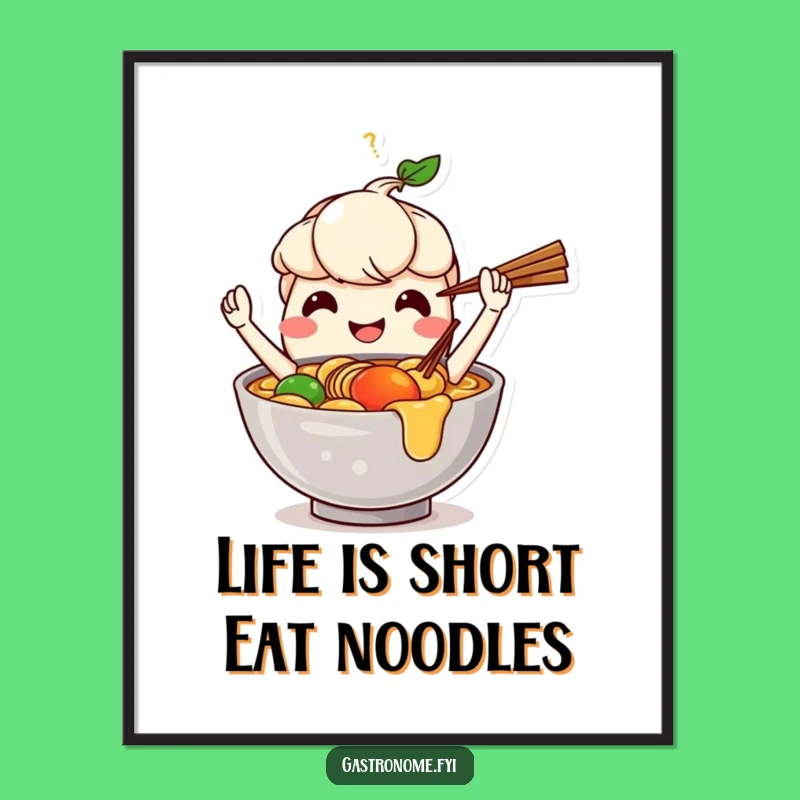 Free Printable Wall Art: Funny Ramen Juggler Poster, Hilarious DIY Home Decor