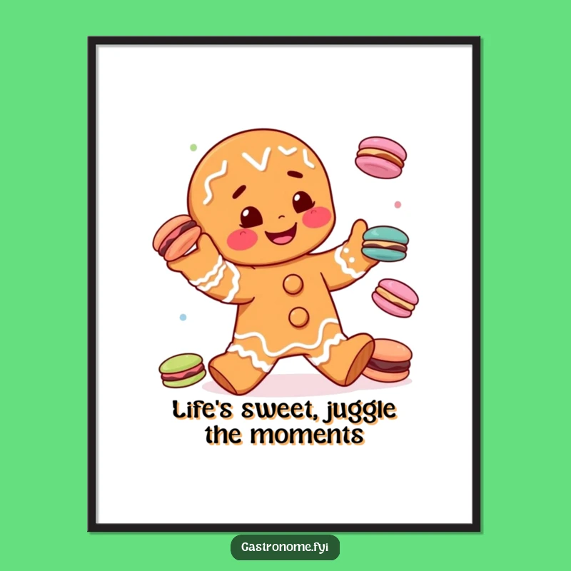 Free Printable Wall Art: Juggling Gingerbread Man - Whimsical Downloadable Decor