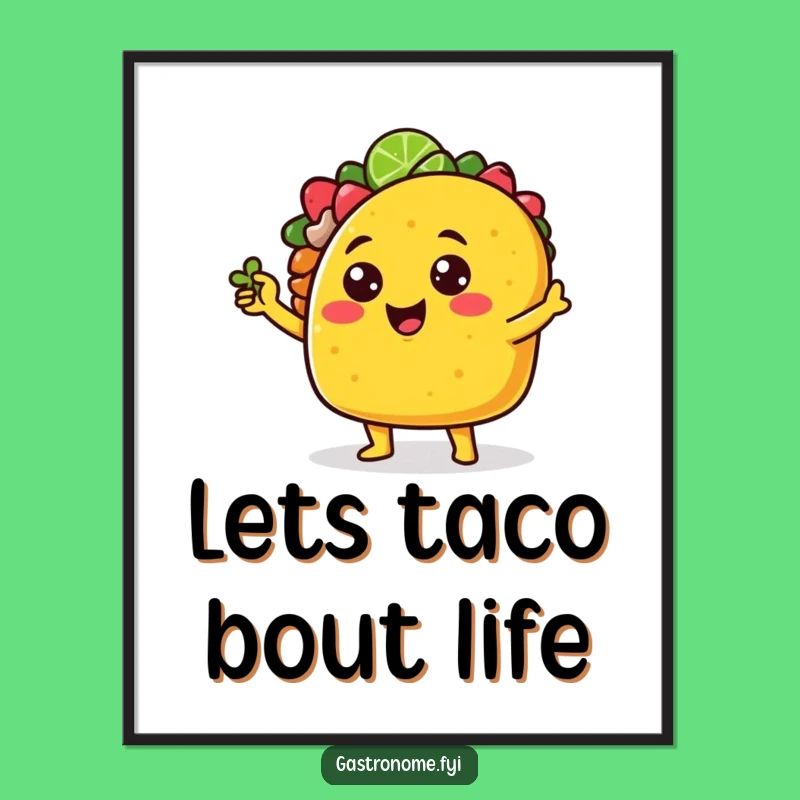 Free Printable Wall Art: Sassy Taco Lime Pose, Fun Decor