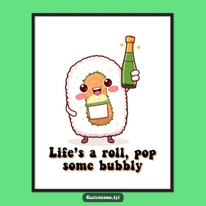 Free Printable Wall Art: Funny Sushi Toast Downloadable Decor, Add a Dash of Fun