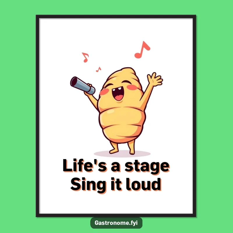 Free Printable Wall Art: Croissant Opera Star - Funny Downloadable Decor Art