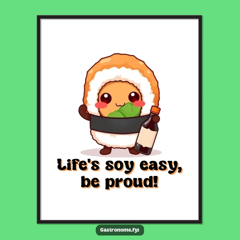 Free Printable Wall Art: Funny Sushi Roll Pose - Cool Downloadable Decor