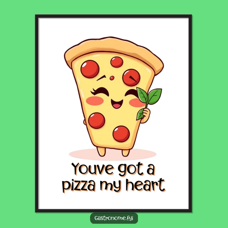 Free Printable Wall Art: Giggling Pizza Slice, Basil Leaf Admirer, Fun Decor