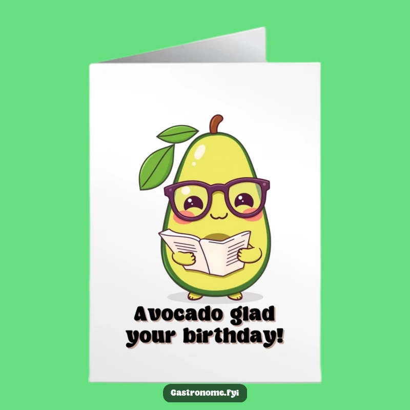 Funny Free Printable Birthday Card: Pleased Avocado Chef, Perfect DIY Downloadable Gift