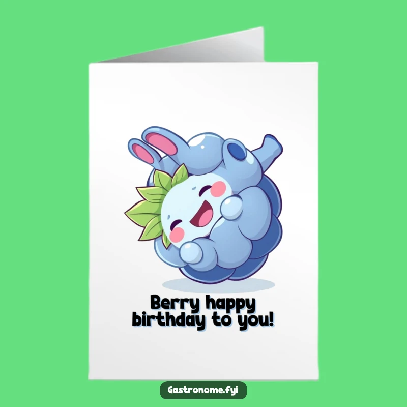 Free Printable Birthday Card: Giggling Blueberry Somesault, Funny Downloadable Gift