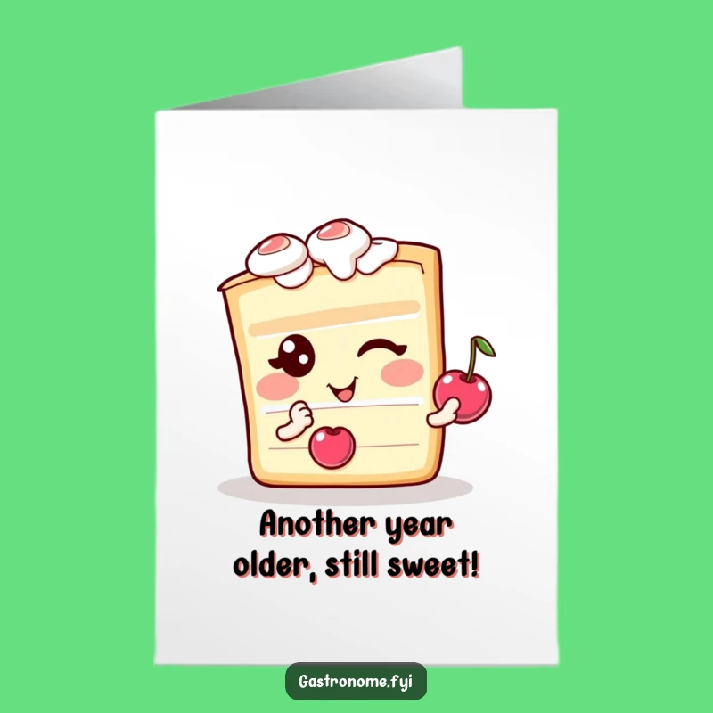 Free Printable Birthday Cake Card: Winking Delightful Slice for Funny Downloadable Gifts