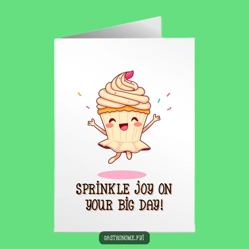 Free Printable Birthday Card: Funny Cupcake Pirouette Downloadable Fun!