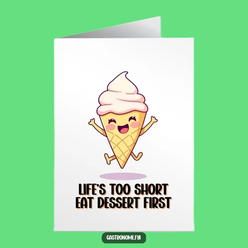 Free Printable Ice Cream Cone Birthday Card: Funny Leap, Joyful Downloadable Gift