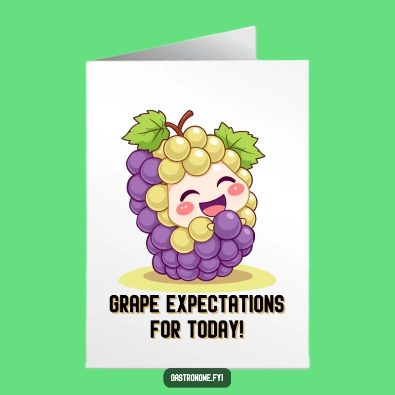 Free Printable Birthday Card: Giggling Grape Rolls Downhill Funny Greeting Card