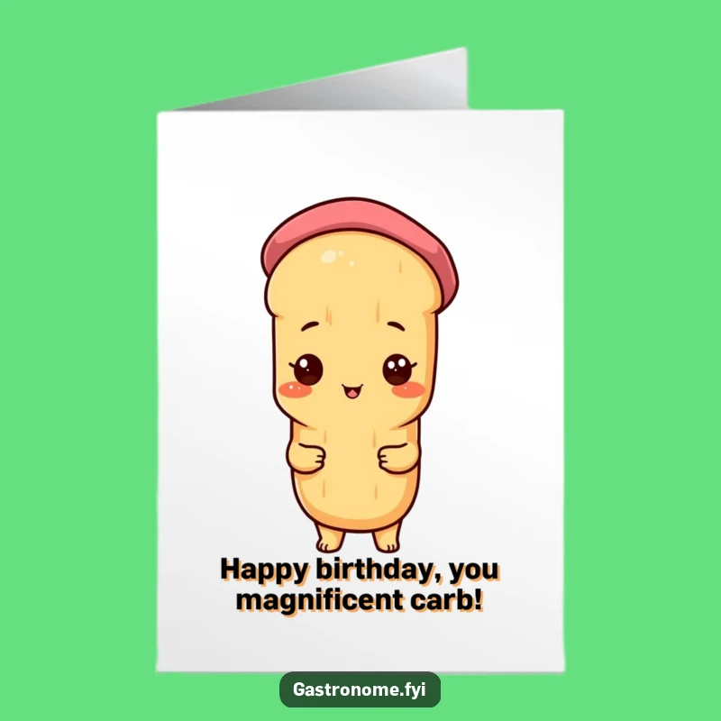 Free Printable Birthday Card: Proud Baguette Beret Funny Downloadable Greeting