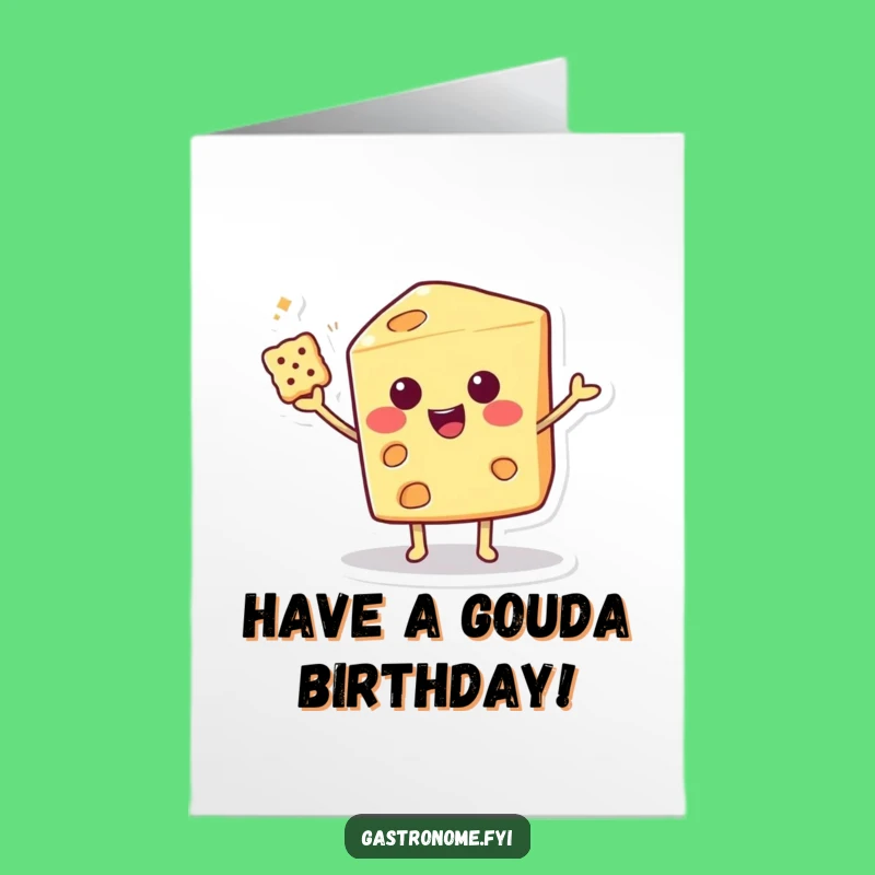 Free Printable Birthday Card: Cheesy Cracker Balance Funny Downloadable Gift