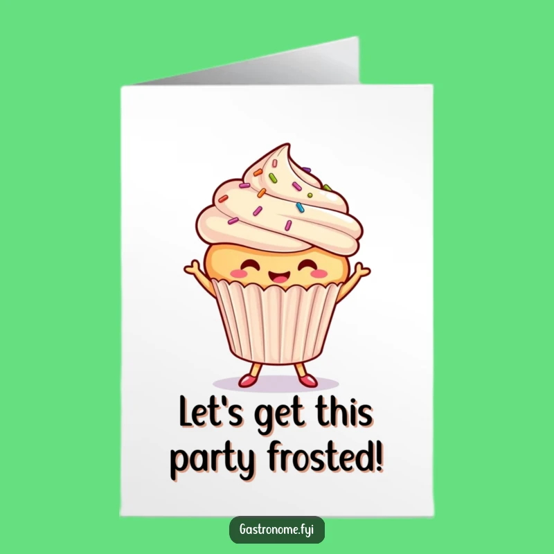 Free Printable Birthday Card: Dancing Cupcake Smiles, Hilarious Downloadable Gift