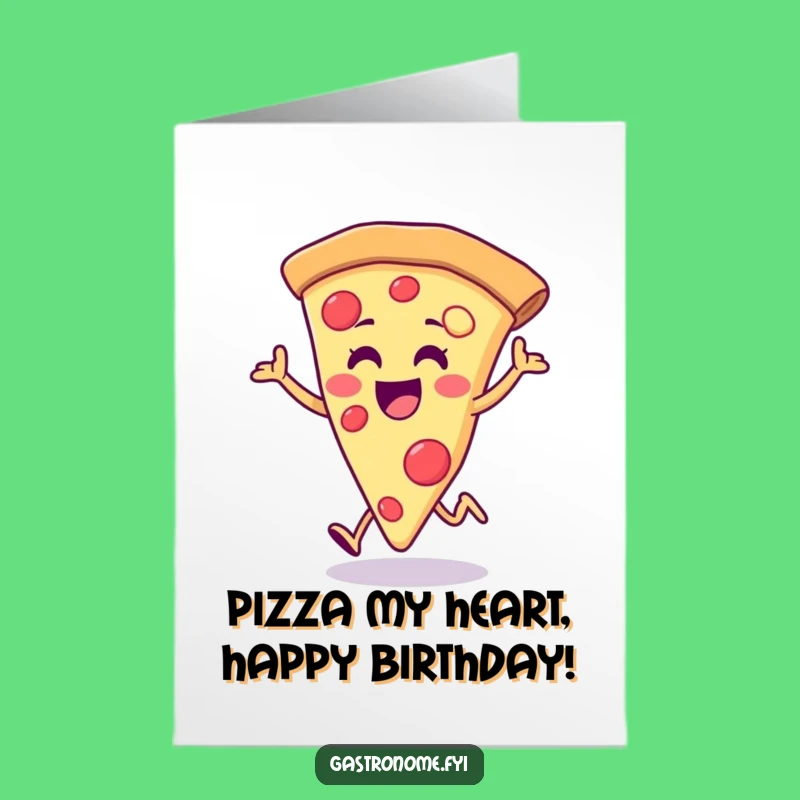 Free Printable Pizza Birthday Card: Hopping Slice of Fun - Downloadable Gift
