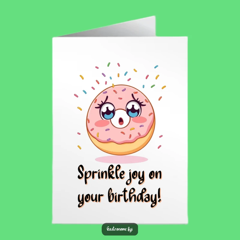 Free Printable Birthday Donut Card: Surprised Sprinkles for Funny Downloadable Wishes