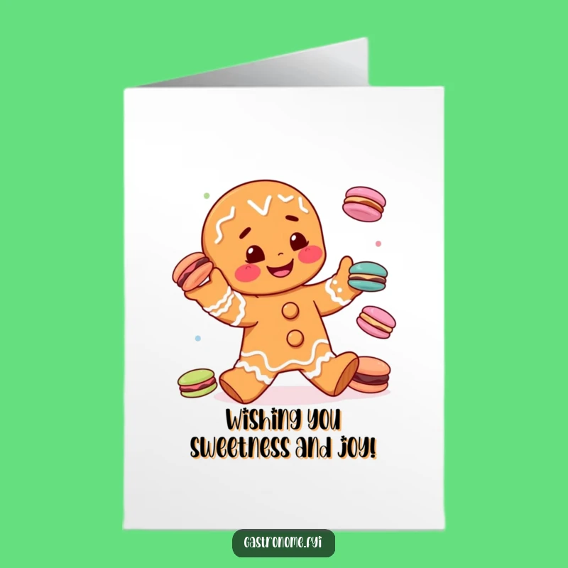 Free Printable Birthday Card: Juggling Gingerbread Man - Fun Downloadable Gift