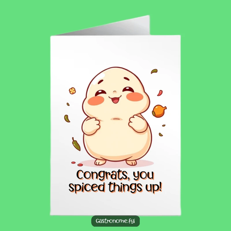 Free Printable Congrats Card: Dumpling's Spice Juggling for Your Success Downloadable!