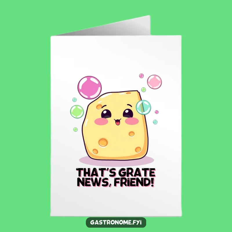 Free Printable Cheese Congratulation Card: Rainbow Bubbles, Funny Downloadable Gift