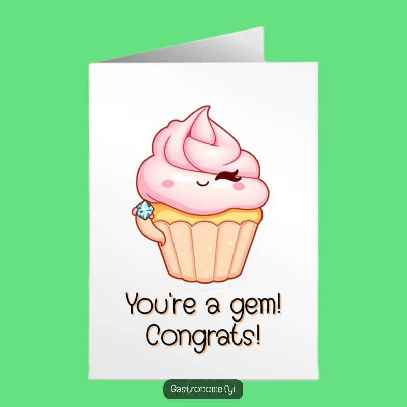 Free Printable Congrats Card: Cupcake Jewel Achievement Downloadable Gift