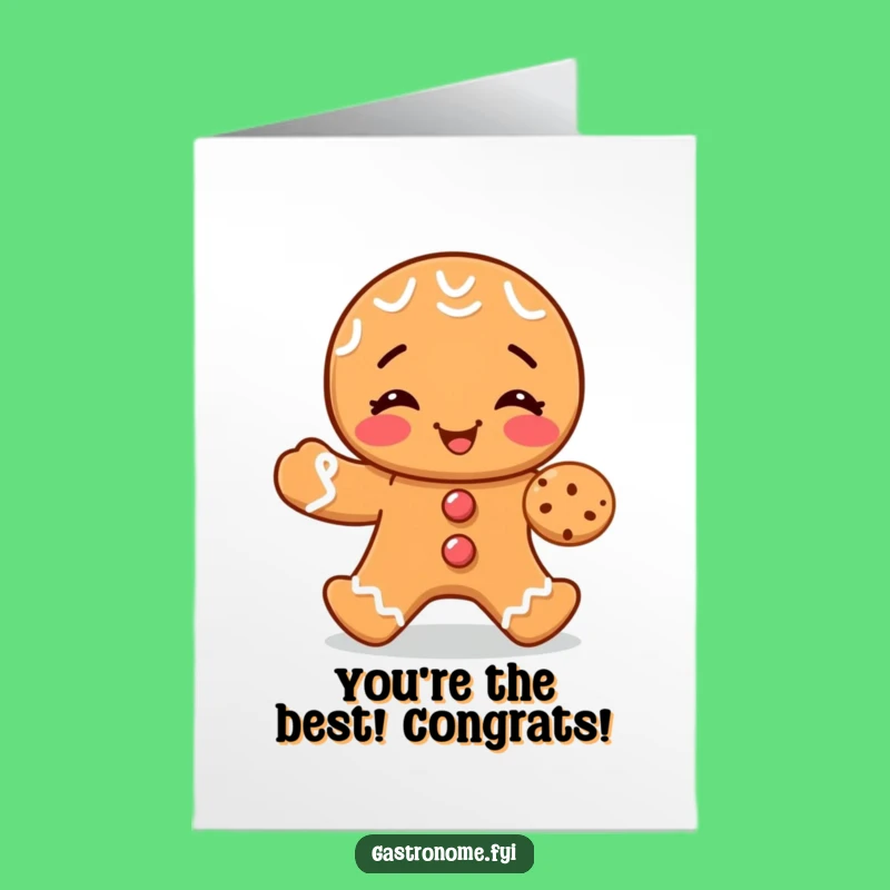 Free Printable Congrats Card: Gingerbread Cookie Success Downloadable Gift