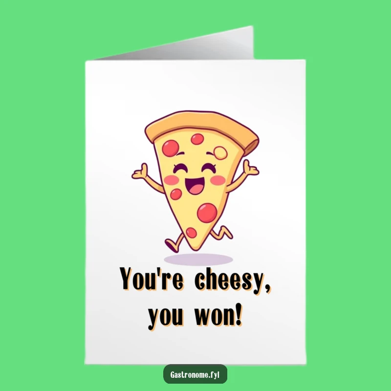 Free Printable Pizza Slice Congrats Card: Hopping for Your Success!