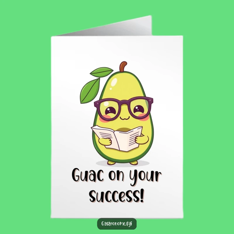Congrats Free Printable Card: Smart Avocado Chef, Easy DIY Downloadable Gift Idea