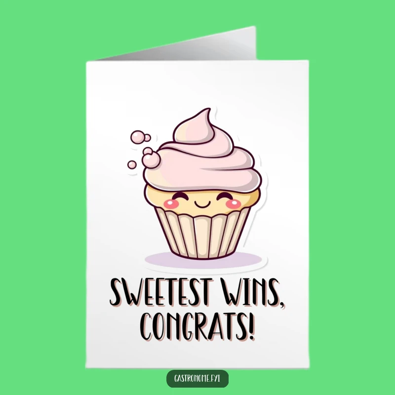Free Printable Congrats: Cupcake Blows Frosting Card Downloadable Gift
