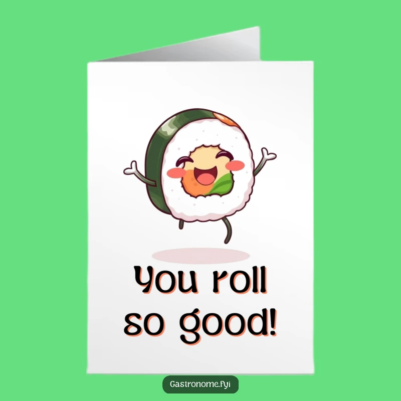 Free Printable Sushi Card: Funny Congrats Downloadable Gift for Awesome Achievements